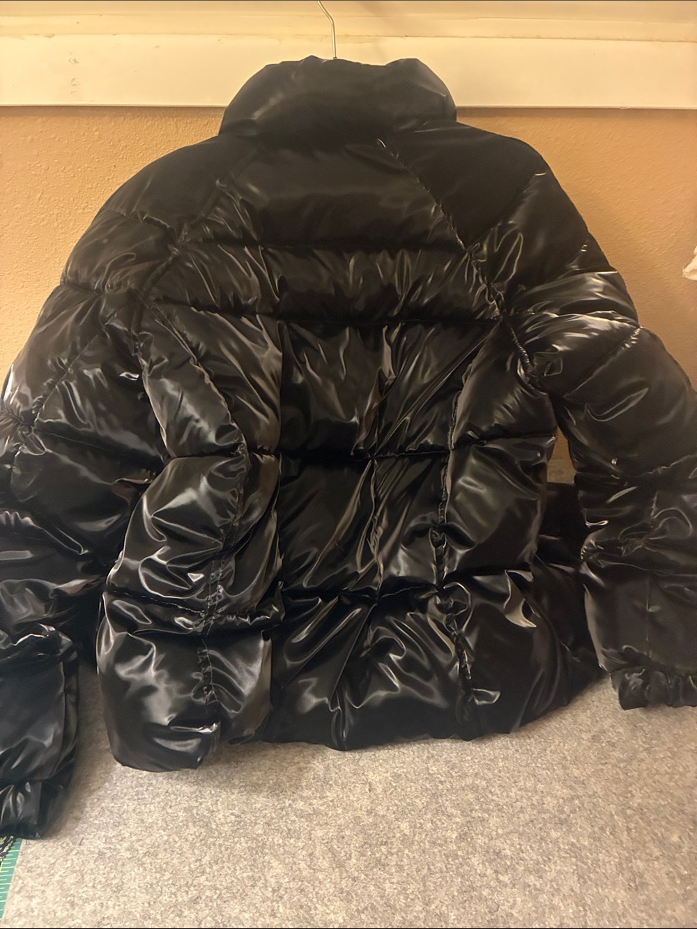 Baccini Shiny Black Quilted Puffer Jacket - Picture 6 of 6